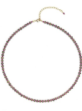 withit绿磷石红宝石叠戴项链女