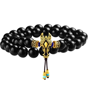 【新年礼物】周大福马年生肖马头足金黄金玉髓宝石手串男EOR1698