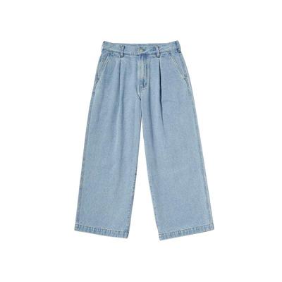 oddCIRKUS牛仔裤日系复古水洗做旧牛仔裤新款男女同款宽松长裤