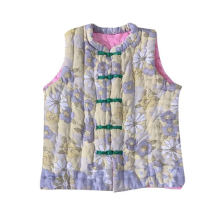 手工棉花马甲手缝棉衣一针一线背心中老年女士棉坎肩加厚冬新款