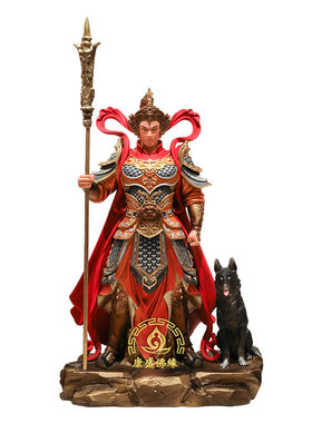 黄铜杨戬二郎神摆件家用客厅装饰
