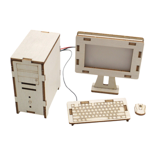 电脑模型1号主机键鼠全套带灯光手工DIY科技摆件益智创意桌面装饰