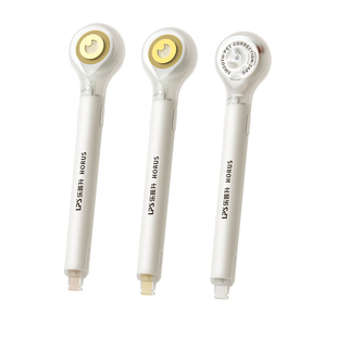 乐普升笔式隐形修正带小学生专用米黄原纸色涂改带初中生改正带替换芯护眼静音乐普生大容量黑科技女生高颜值