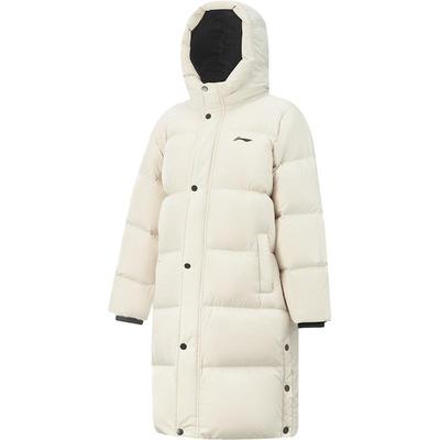 李宁童宽松连帽男女同款长羽绒服