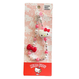 正版HelloKitty硅胶手机链挂绳珠串挂饰相机挂件玉桂狗女粉珠挂链
