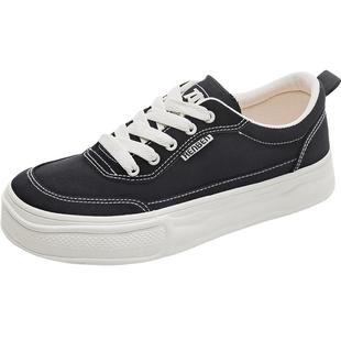 人本帆布鞋女春季2026新款休闲百搭厚底小白鞋ins学生爆款板鞋