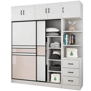 全实木衣柜家用卧室推拉门小户型出租房用简易储物收纳柜儿童衣橱