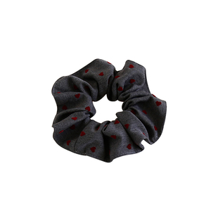 法式波点爱心大肠发圈布艺简约气质丸子头发绳扎马尾皮筋优雅发绳