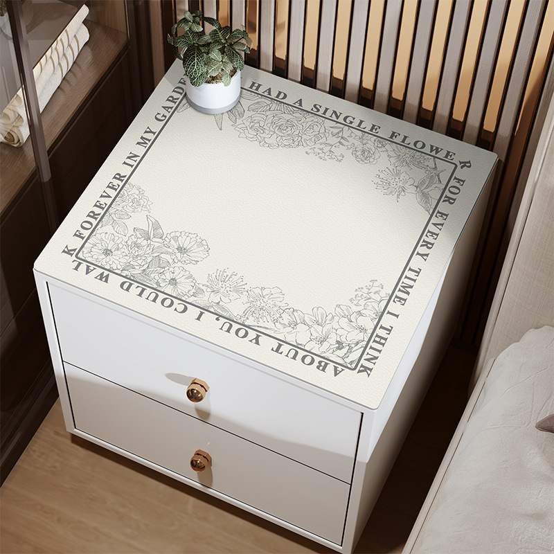 北欧床头柜垫子皮革桌垫桌面布防水盖免洗防尘盖垫家用桌布轻奢