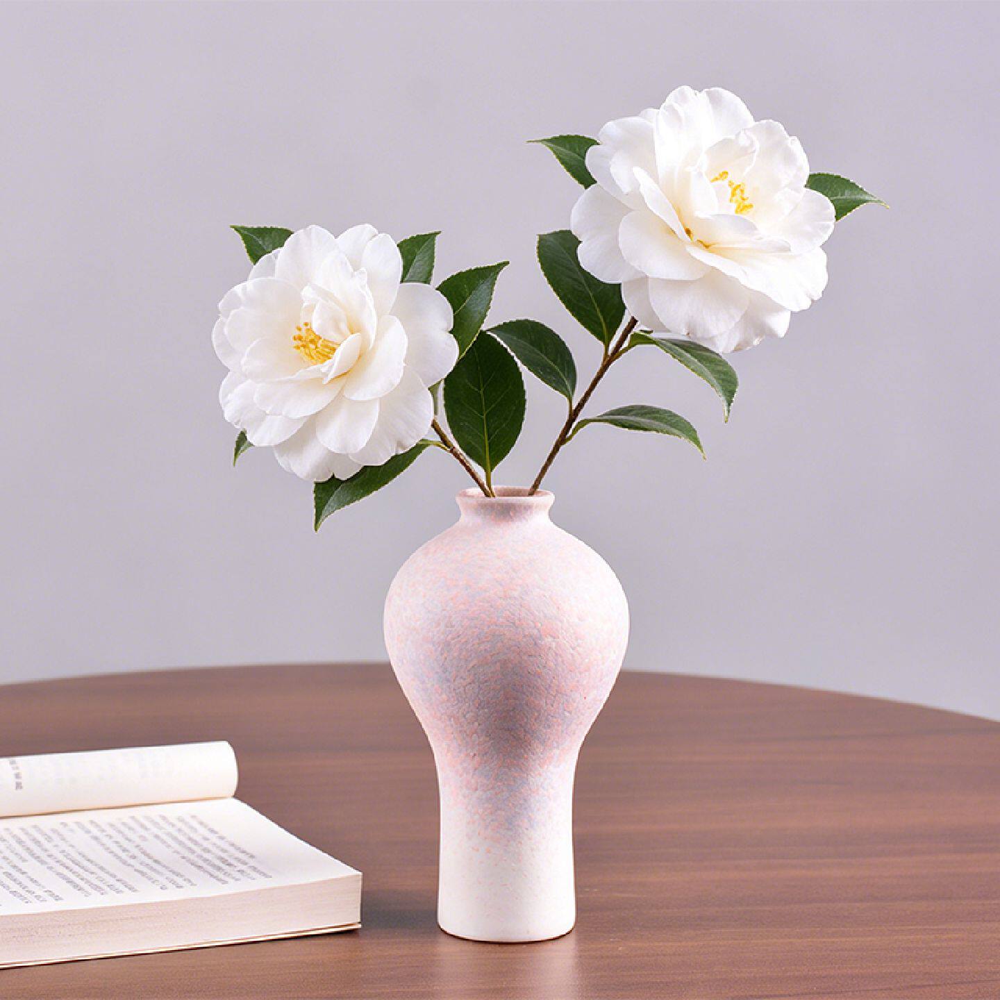 新中式粉色花瓶陶瓷玫瑰芍药百合花富贵竹客厅电视柜餐桌插花摆件