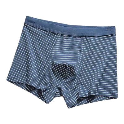 日单外贸！独立装！男士棉混纺条纹平角内裤简约透气裤衩四角裤