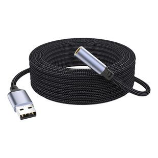 萨科雷USB接口转3.5AUX母延长2米3米音频转接线台式主机笔记本电脑USB转换3.5mm母aux音响发烧hifi接口高保真