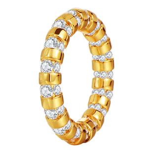 不掉色金色夸张戒指女独特小众设计个性轻奢高级感新款锆石食指环