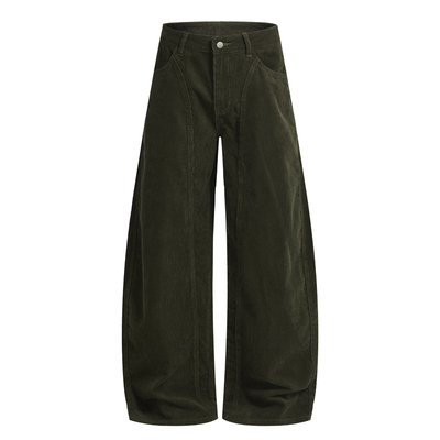 ISTURE美式cleanfit拼接解构纯色弯刀休闲裤男女宽松阔腿垂感长裤