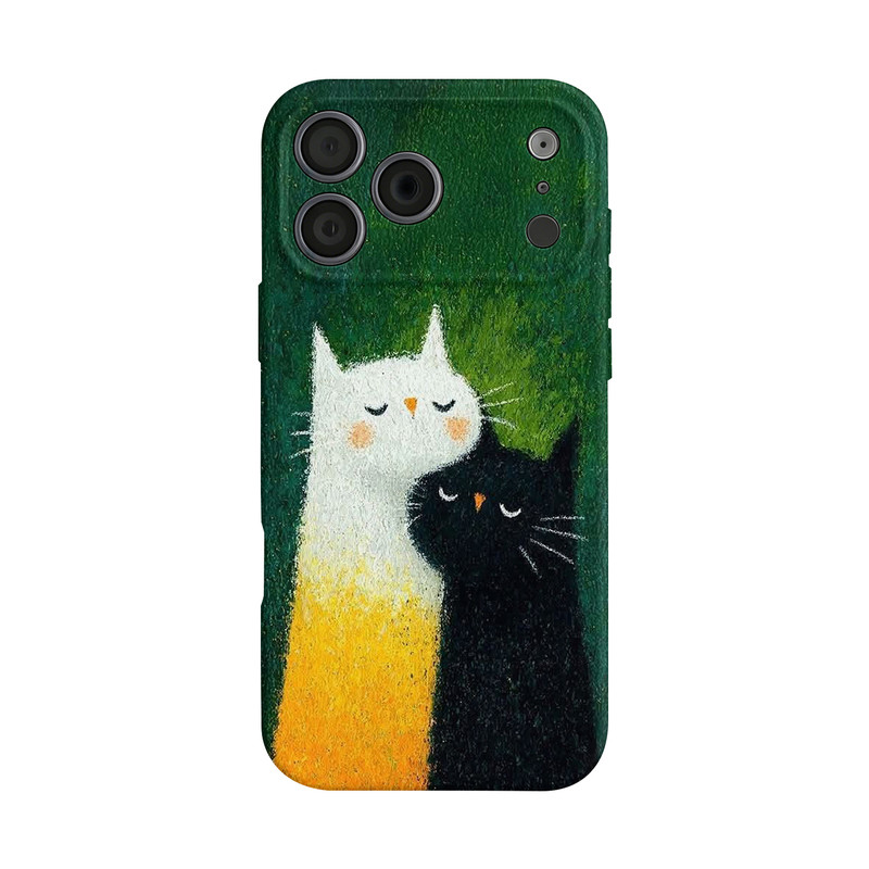 可爱猫咪卡通软壳防摔手机壳情侣