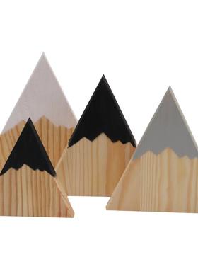 雪山可爱风拍摄道具木质小摆设