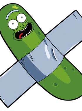 TLP反光贴 贴到墙上的腌黄瓜 pickle Rick 动漫平板防水贴纸