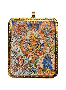手绘小唐卡青海随身生肖佛牌吊坠
