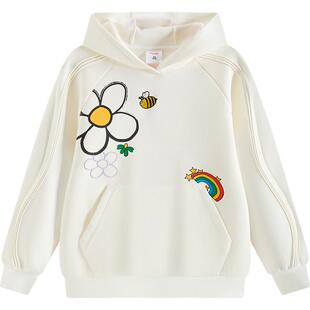 安踏儿童女童连帽卫衣2026年春秋舒适亲肤优可丝中大童潮套头衫