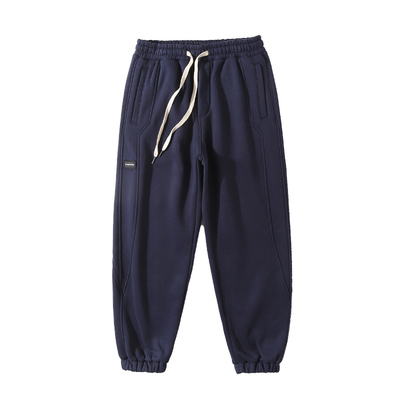 美式潮牌加绒休闲卫裤束脚裤宽松