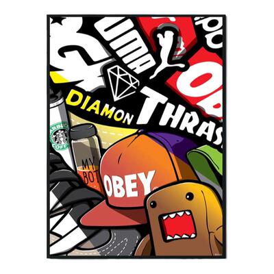 Hypebeast 潮画KAWS BAPE 猿人头联名挂画客厅沙发装饰画玄关壁画