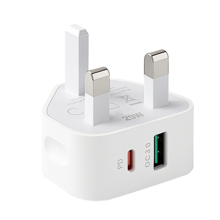 英 制 式 20W带USB Type-c双口充电器PD快充USB QC3.0协议9V2A 5V3A适用于iPhone17161514131211苹果安卓手机