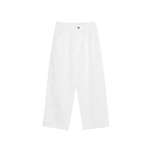 赫米童装2026春夏新款儿童弯刀牛仔裤中大童白色微宽松萝卜裤纯棉