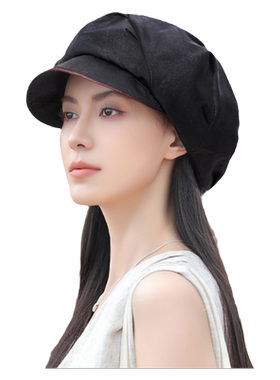 新中式香云纱云朵八角帽