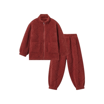 多多家男童家居服套装秋冬季睡衣