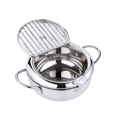 日式304不锈钢小型油炸锅省油