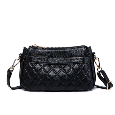 斜挎包女真皮黑色女款腋下通勤包