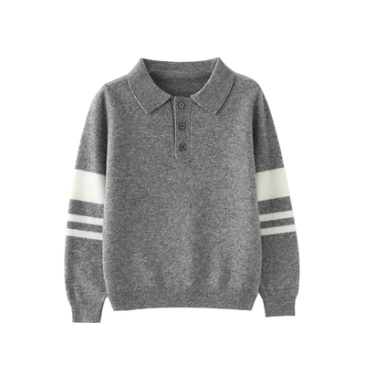 儿童polo领纯羊绒衫中大童针织打底衫男童薄款羊毛衫女童毛衣