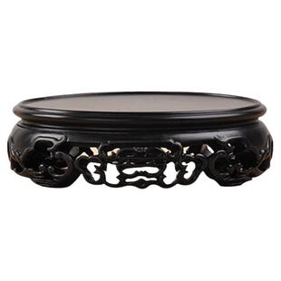 红木雕刻工艺品摆件底座实木托架椭圆形玉器奇石玉石花盆盆景底座