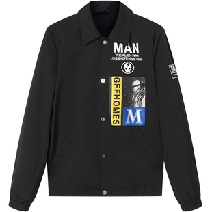 BM外星人印花潮牌美式高街男款夹克薄款休闲春装男士外套2025新款