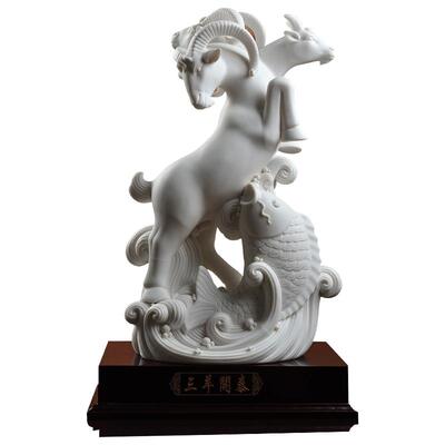 东方风泥土商务三羊开泰德化白瓷