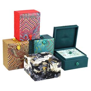 高端首饰锦盒波浪纹翡翠和田玉收纳盒子吊坠手镯挂件礼品包装盒