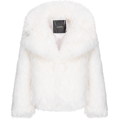 PINKO大翻领皮草效果外套