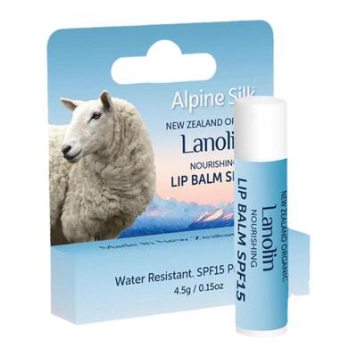 新西兰Alpine Silk防晒润唇膏SPF15高保湿滋润补水淡化唇纹去死皮