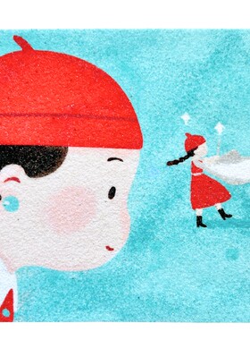 可爱卡通少女童话治愈小清新沙画