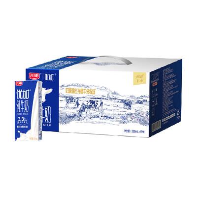 光明优加纯牛奶250ml×12盒×1组