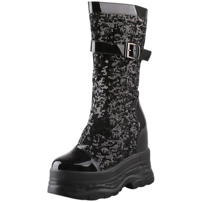 时装靴百韩迪不过膝小个子内增高