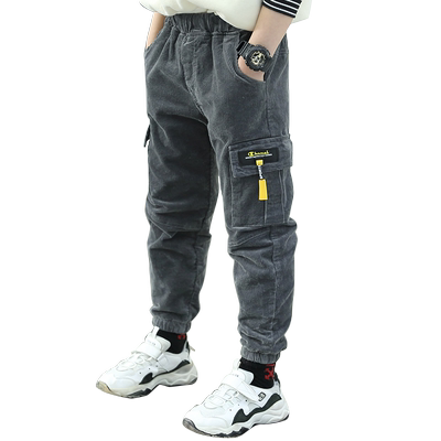 男童条绒秋季薄款工装裤