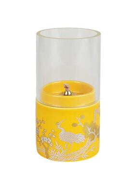 中式帝王黄手绘金银酥油灯