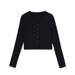 pusumede 懒人雅逸 短款针织开衫内搭吊带背心女翻边休闲短裤套装