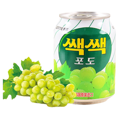 韩国进口食品乐天果汁葡萄汁
