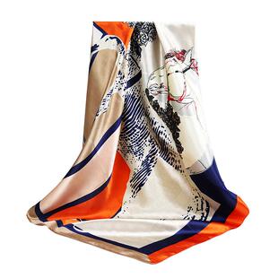 90仿真丝绸缎面围巾丝巾大方巾女秋冬季新款百搭洋气时尚薄款披肩