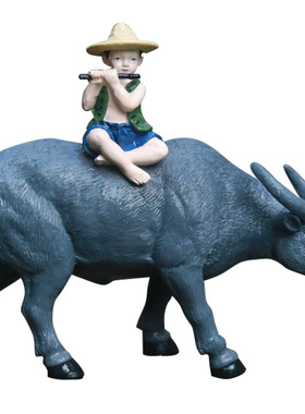 花盆景装饰造景小牛摆件假山鱼缸