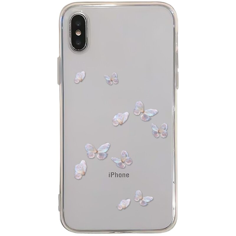 极简风蝴蝶适用iPhone17华为p60小米OPPO荣耀400一加三星13pro苹果15手机壳女14红米k60pro防摔