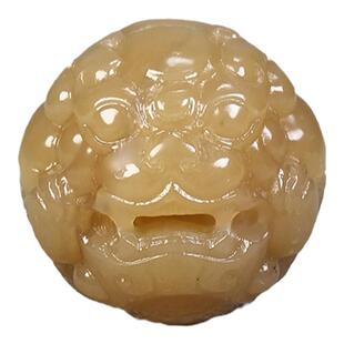 天然新疆和田玉且末红糖貔貅蜂蜜黄配隔珠貔貅文玩饰品配件吊坠