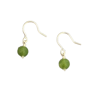 5mm天然碧玉翡翠加玉足银999纯银绿色小耳坠耳环耳钩养耳防过敏女